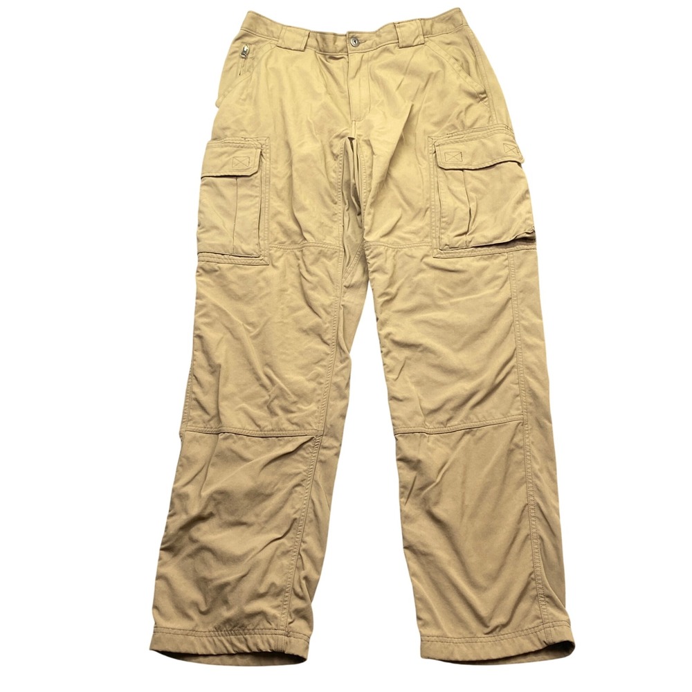 Duluth Trading Co Mens Tan Nylon Cargo Hiking Work Pants Size L Grunge Chore